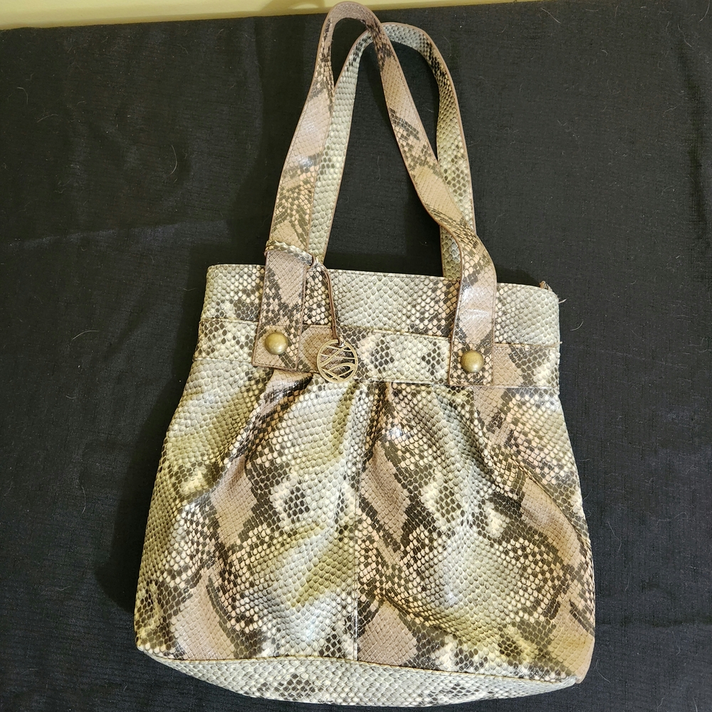 Style & Co. Beige and Brown Snake Design Shoulder Bag